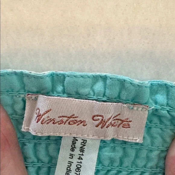 Feminine Floral Ruffle Mini Skort Linen Cotton Blend Aqua Size S - Picture 3 of 6